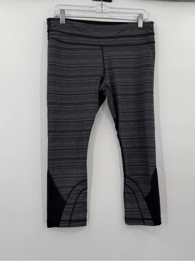 Lululemon run inspire crop gray stripe 10